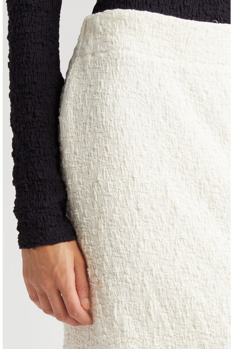 Smocked Cotton Blend Midi Skirt, Alternate, color, GESSO
