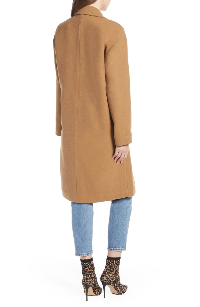 Something Navy Longline Camel Coat, Alternate, color,