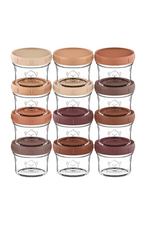 12-Pack Prep Jars Baby Food Storage Glass Containers