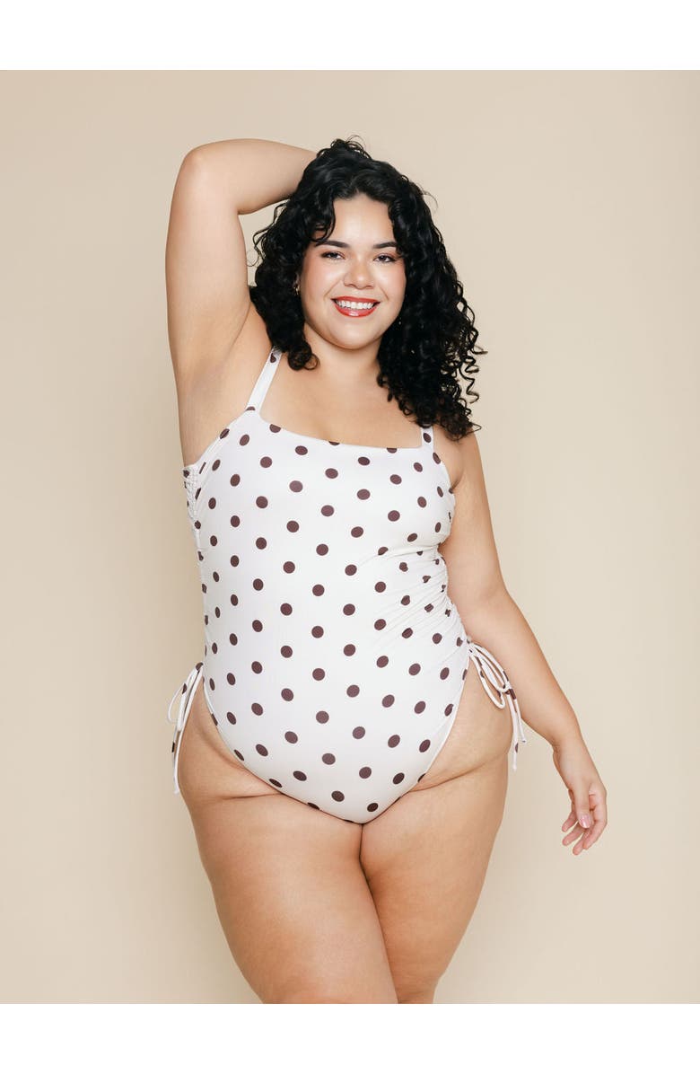 Kitty and Vibe Ruched Square Neck One Piece, Alternate, color, Bunny