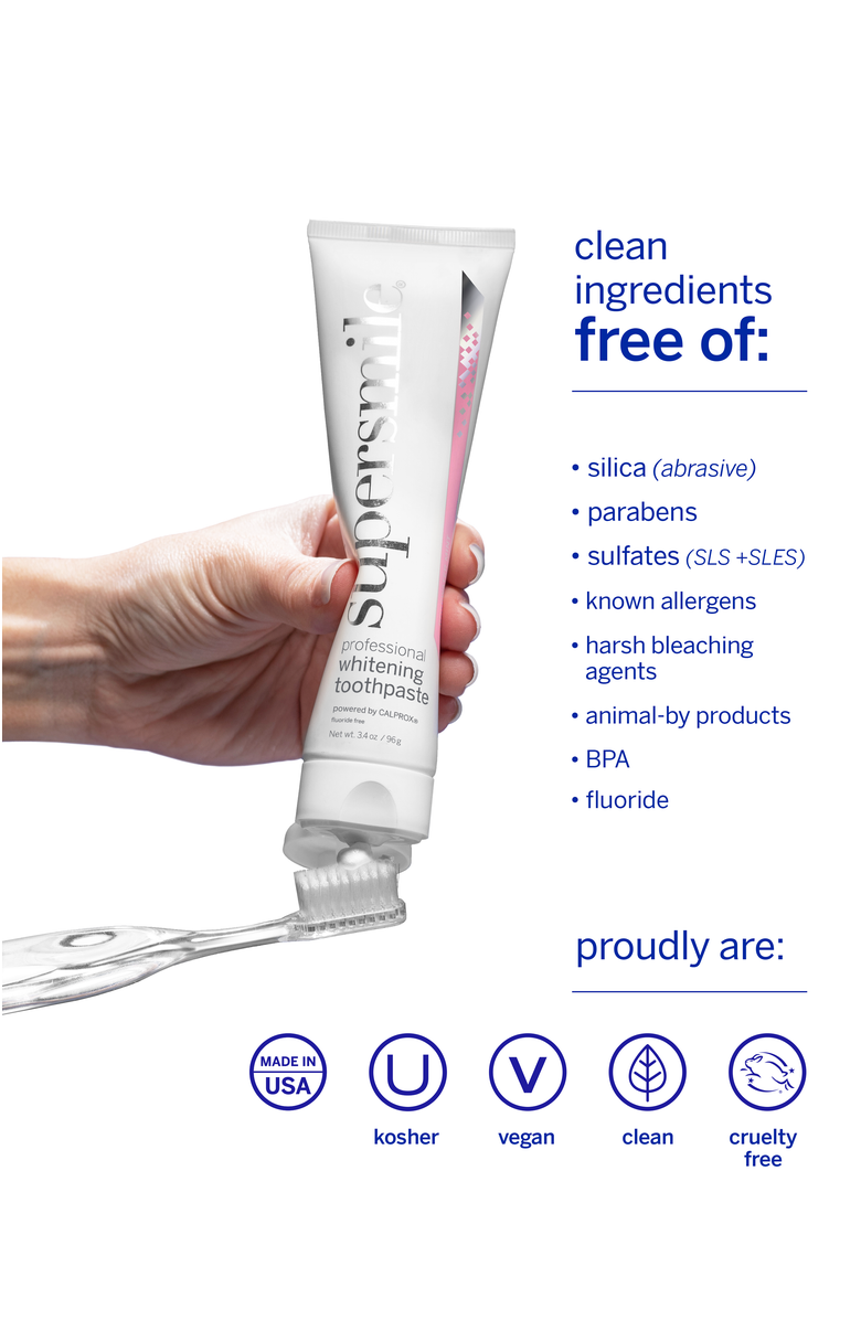 Supersmile Fluoride Free Professional Whitening Toothpaste - Rosewater Mint, Alternate, color, White