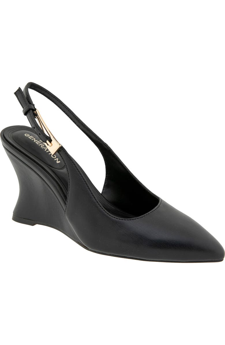BCBGeneration Xyla Slingback Pointed Toe Wedge Pump, Main, color, Black