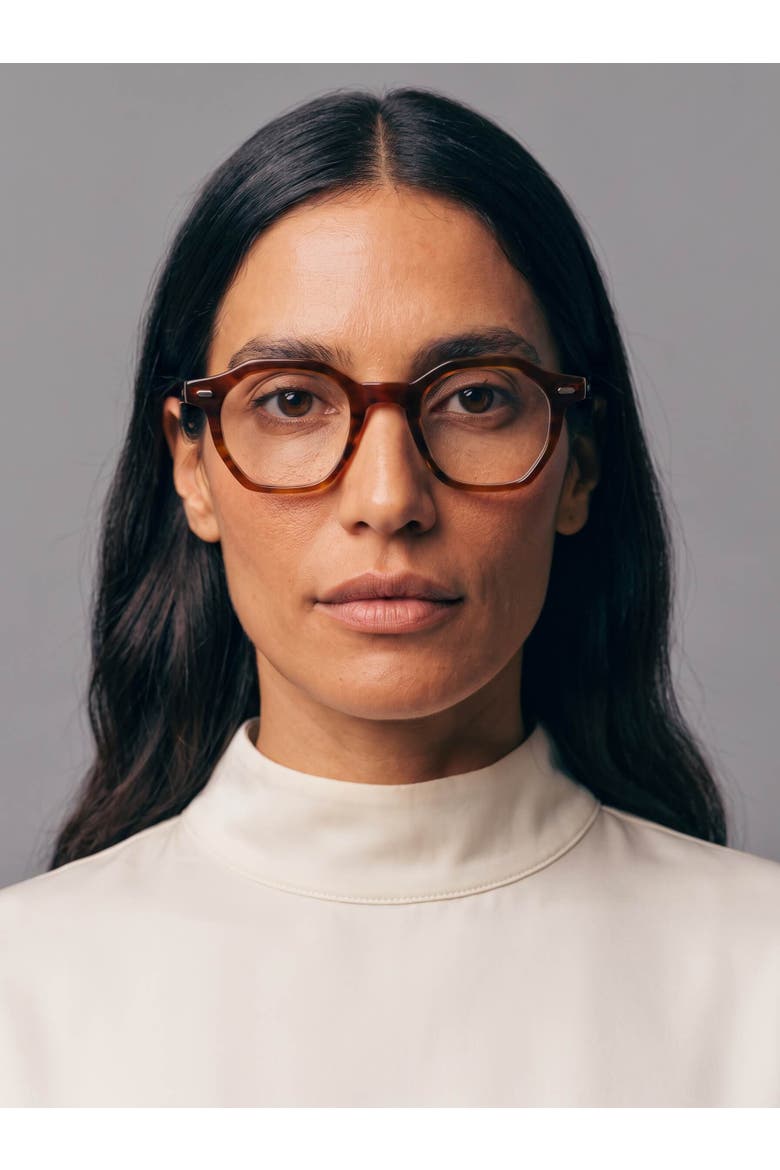 Oakwood 46mm Geometric Eyeglasses, Alternate, color, Orange Sandalwood
