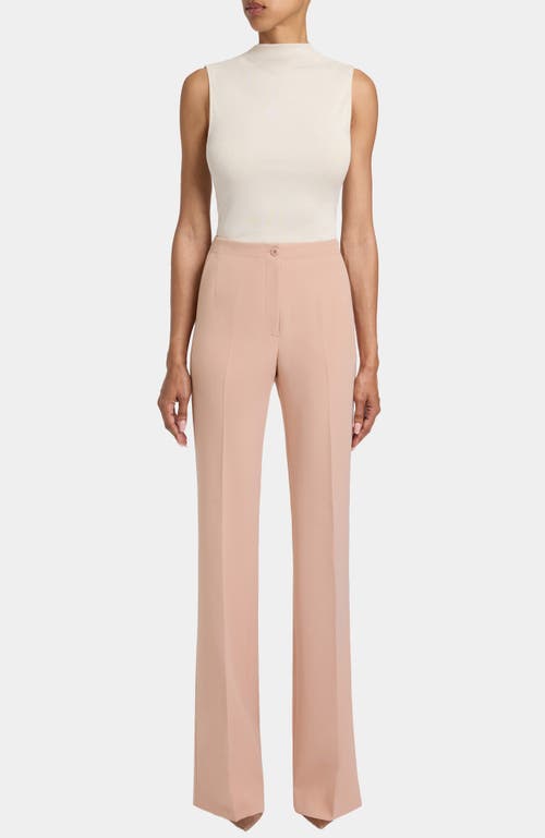 Santorelli Beth Soft Stretch Crepe Mid-rise Flared Pant In Pink