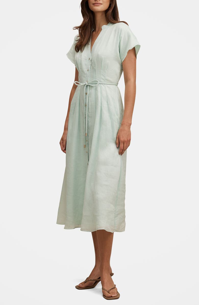 Ever New Jemma Linen Shirtdress, Alternate, color, Mint