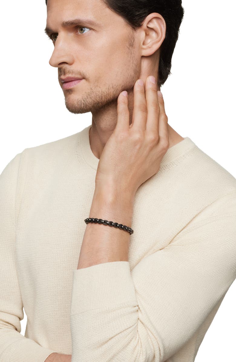 David Yurman Box Chain Bracelet in Stainless Steel & Sterling Silver, 7.3mm, Alternate, color, Stainless Steel W/ Pvd