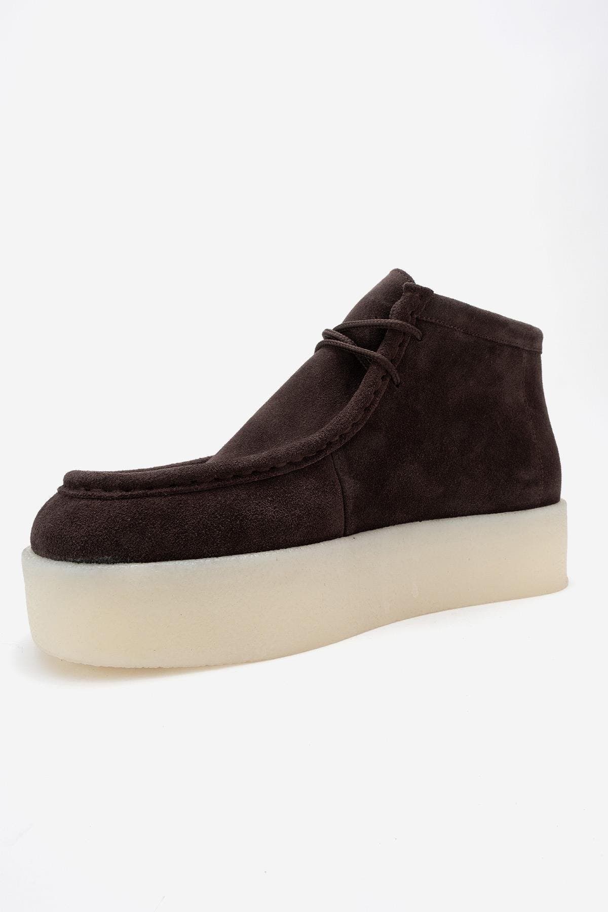 Melia Leather Platform Boot, Alternate, color, Brown Suede