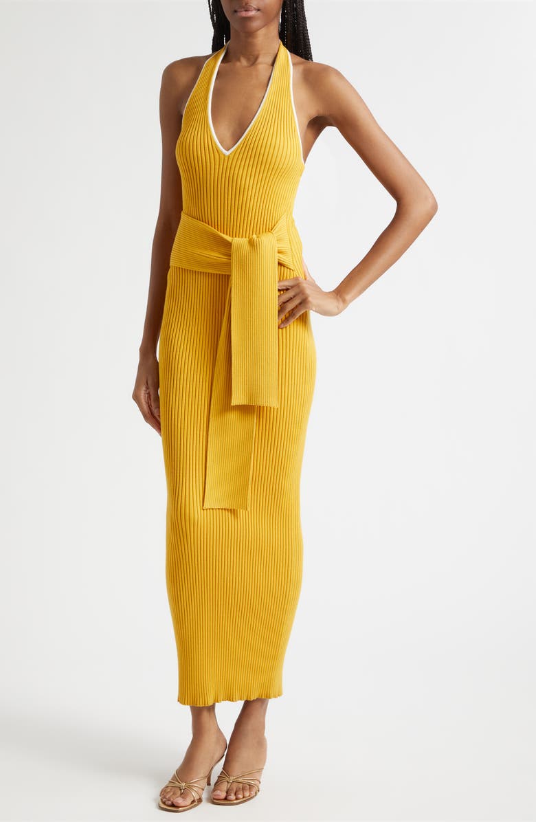Toccin Allegra Halter Neck Maxi Sweater Dress, Alternate, color,