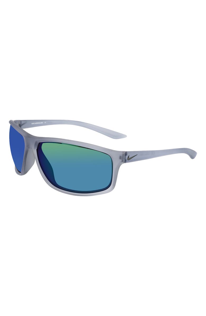 Nike Adrenaline 66mm Oversize Rectangle Sport Wrap Sunglasses, Alternate, color,