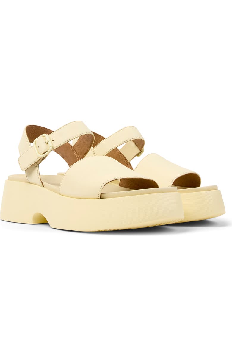Camper Tasha Platform Sandal, Main, color, Light/ Pastel Yellow