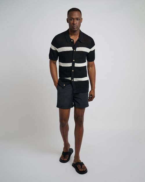 ONIA ONIA LINEN SHORT SLEEVE BUTTON UP SWEATER 