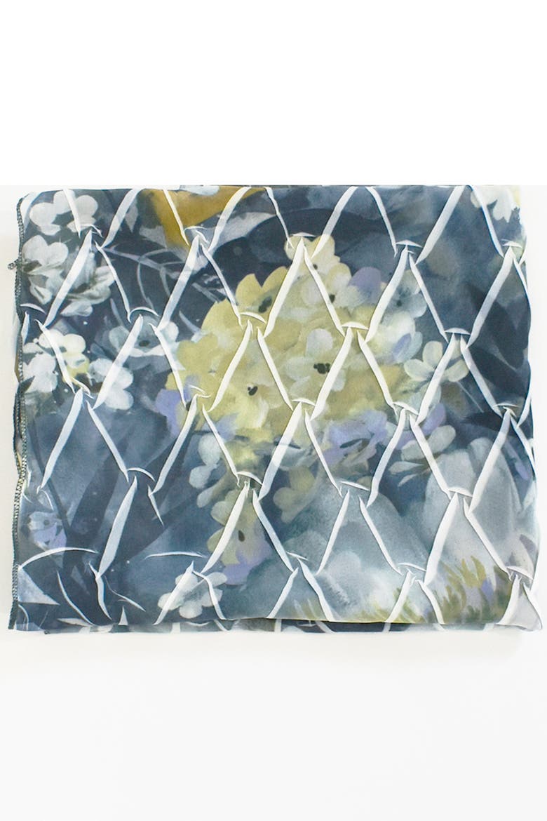 Floral Vines Chiffon Basket Weave Shawl, Alternate, color, Painted Petal