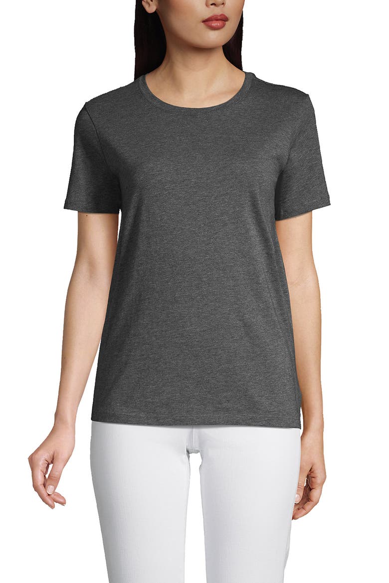 Supima Cotton Crewneck T-Shirt, Main, color, Charcoal Heather