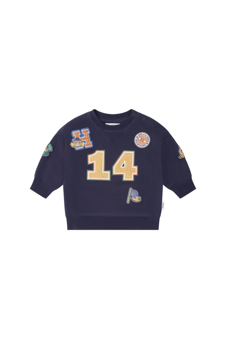 Collegiate Patches Sweatshirt, Main, color, Navy