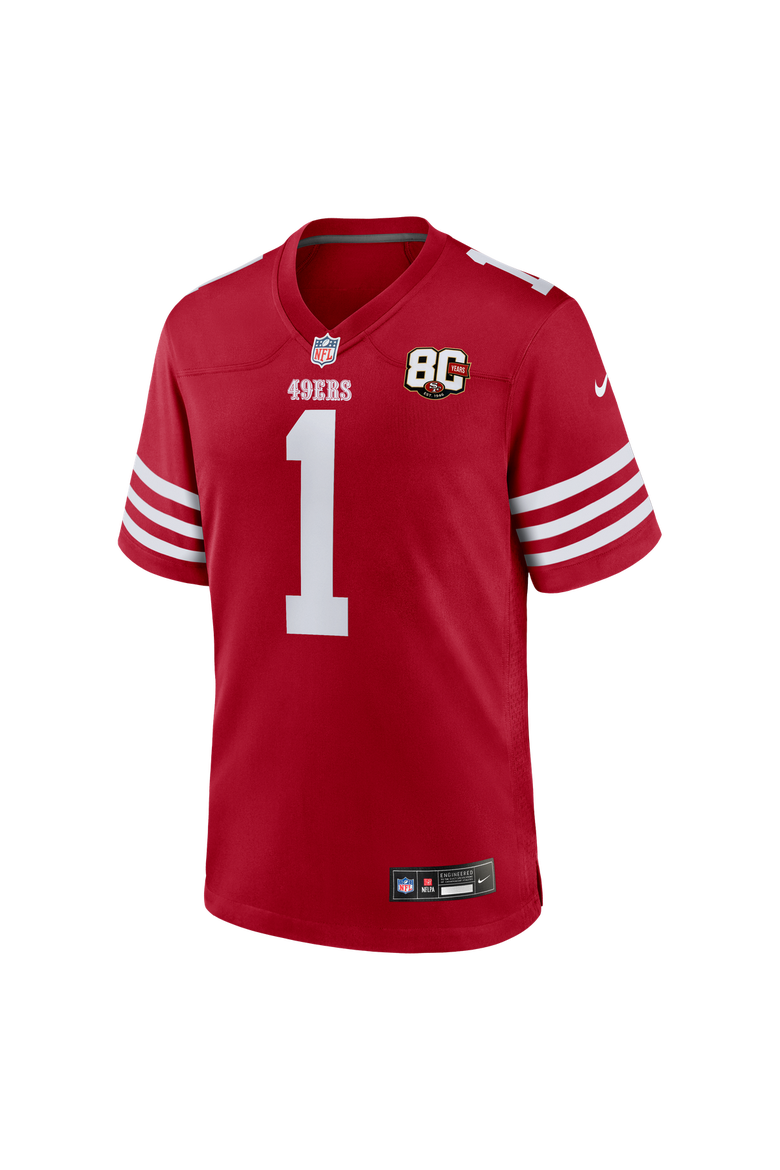 Men's Nike Ricky Pearsall Scarlet San Francisco 49ers 80th Anniversary Game Jersey, Alternate, color, Scarlet