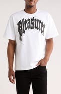 PLEASURES Twitch Leather Appliqué & Rhinestone T-Shirt