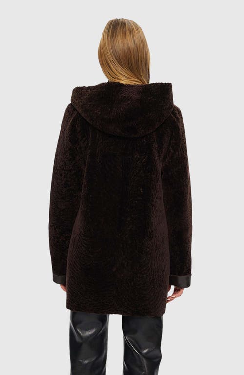 Gorski Reversible Textured Shearling Lamb Parka In Brown
