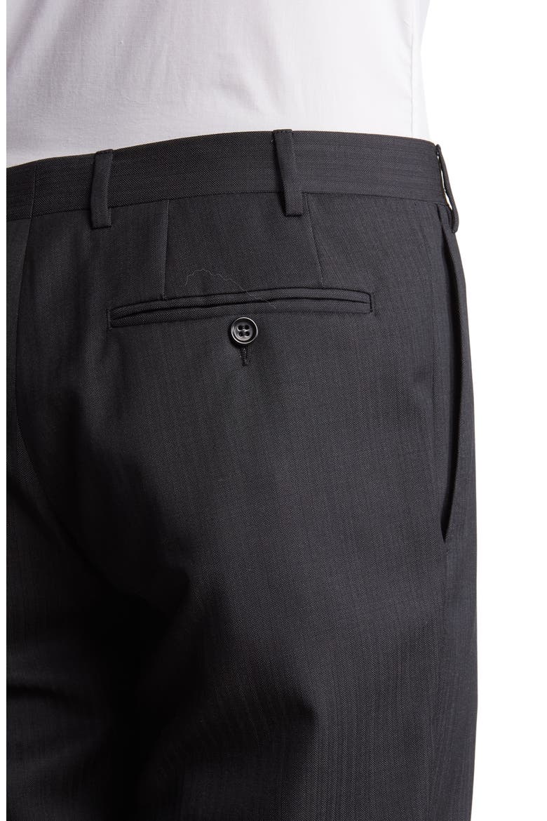 Dark Grey Two-Button Notched Lapel Wool Suit, Alternate, color, DARK GREY