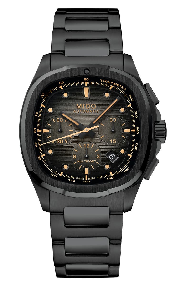 MIDO Multifort TV Big Date Automatic Watch, 41.2mm x 42mm, Main, color, Black