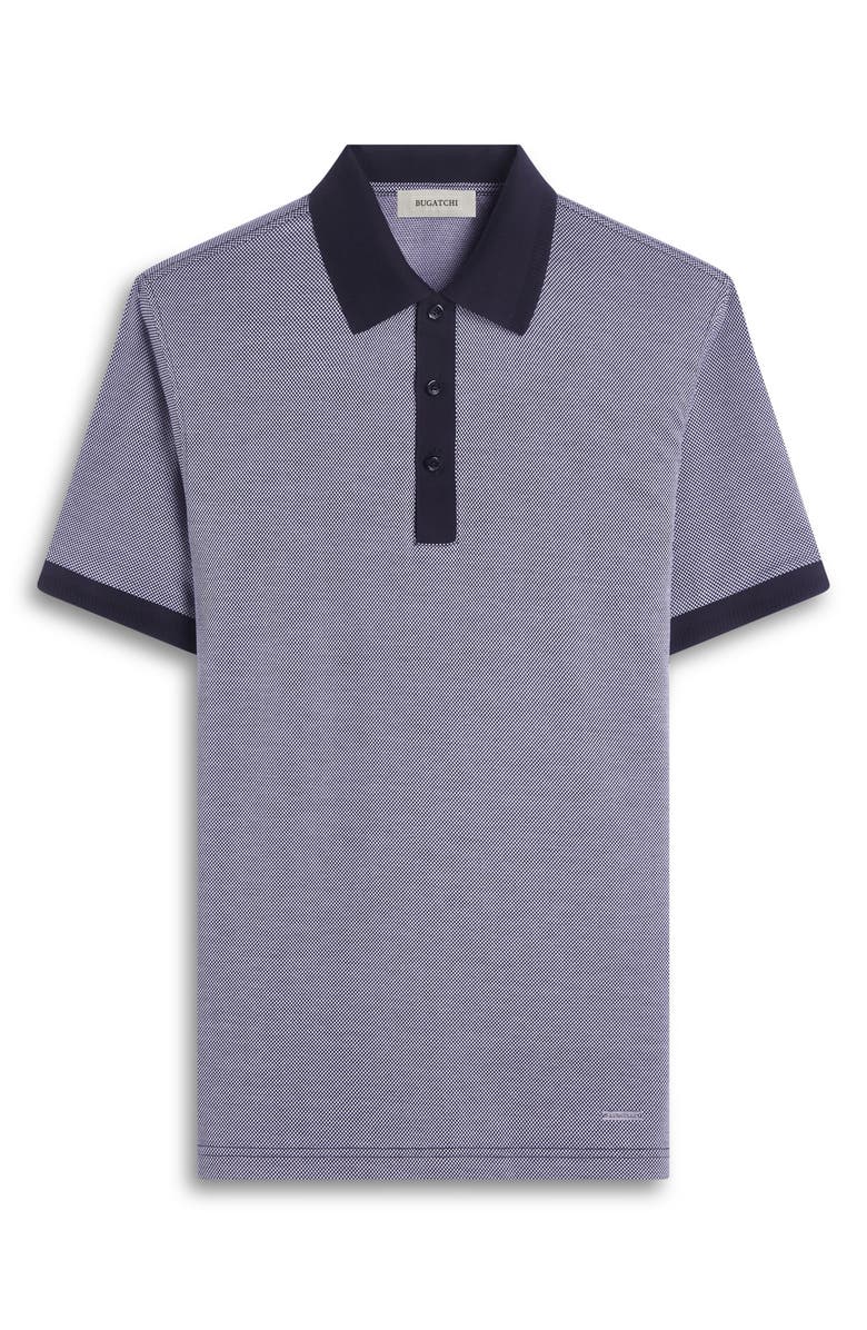 Bugatchi Tipped Cotton Piqué Polo, Alternate, color, Black