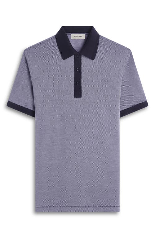Bugatchi Tipped Cotton Piqué Polo In Black