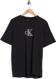 Calvin Klein Textured Logo Cotton T-Shirt