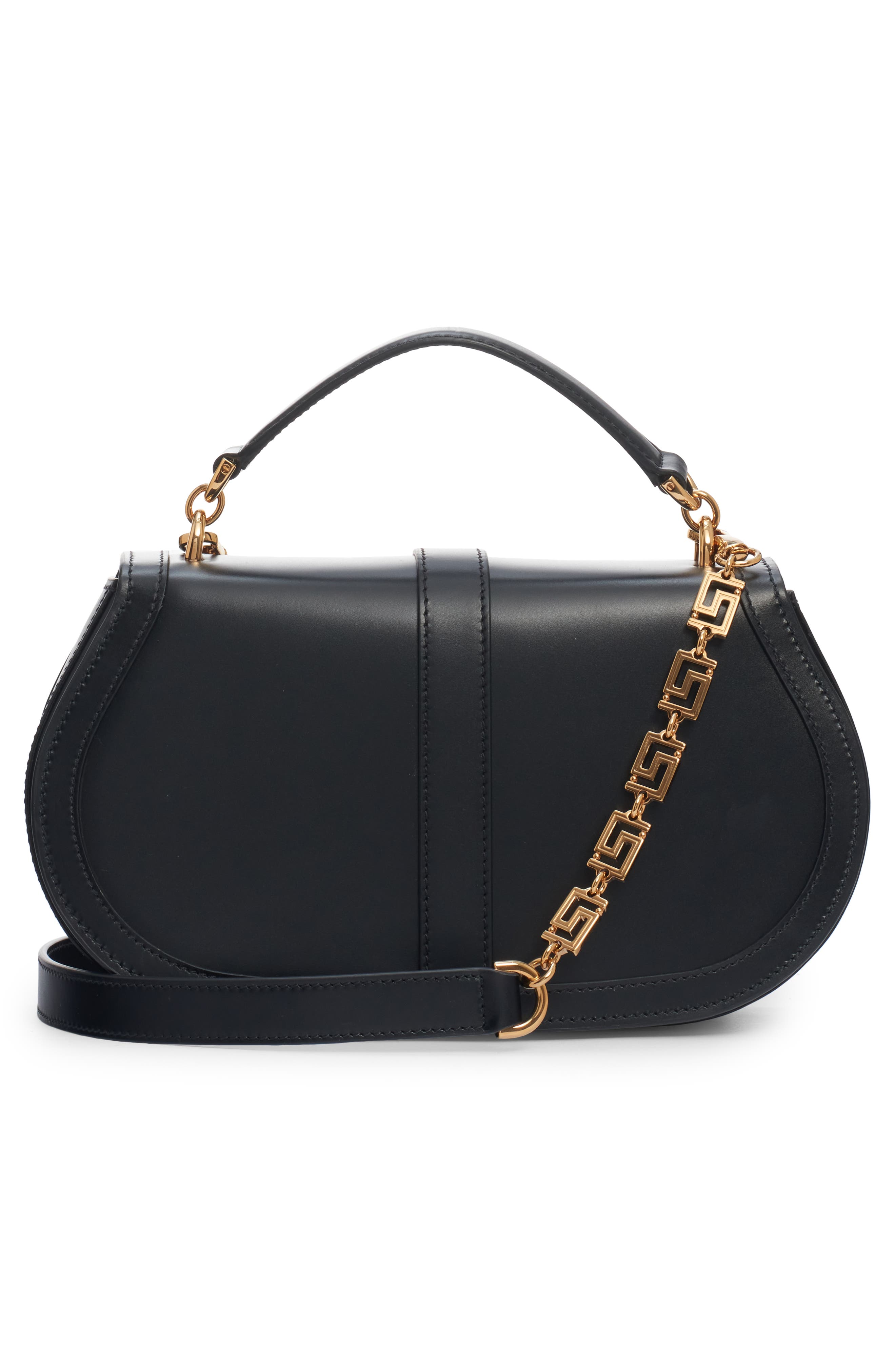 Versace Mini Greca Goddess Leather Shoulder Bag, Alternate, color, 