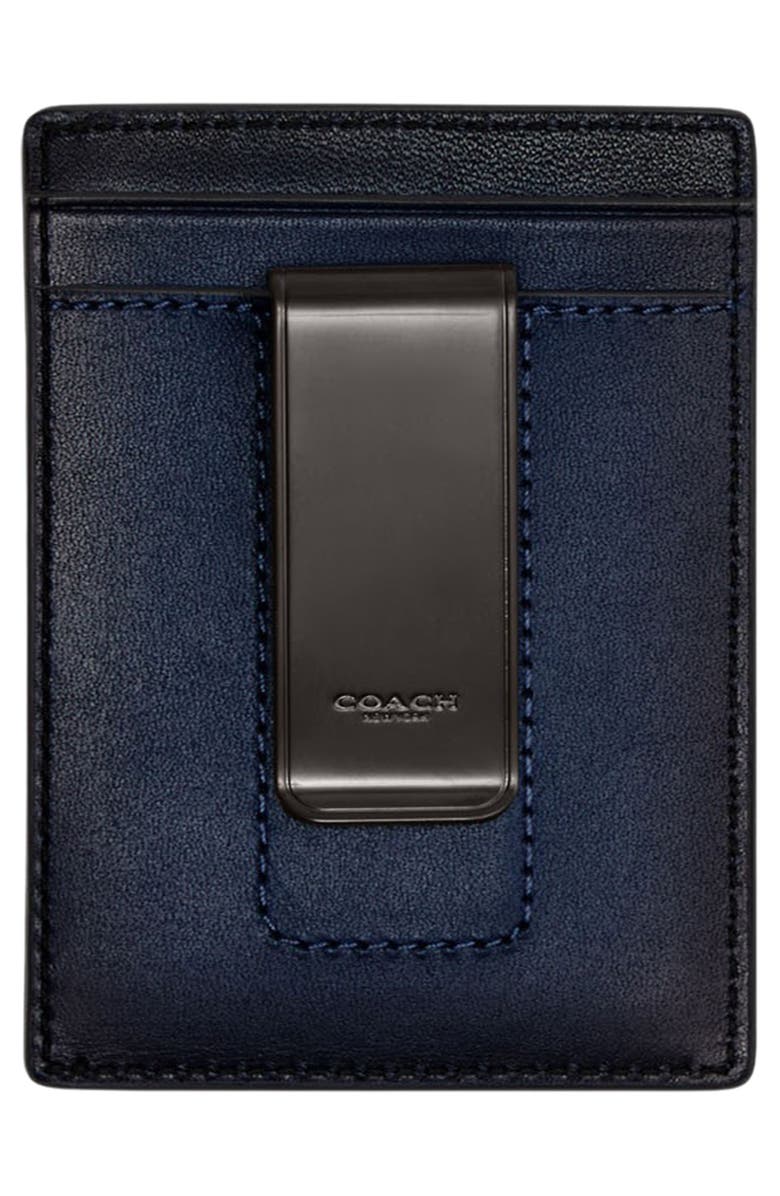 COACH Leather Money Clip Card Case, Alternate, color,