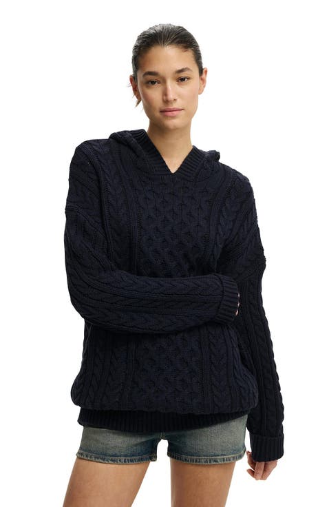 Women's Oversized Cable Hoody