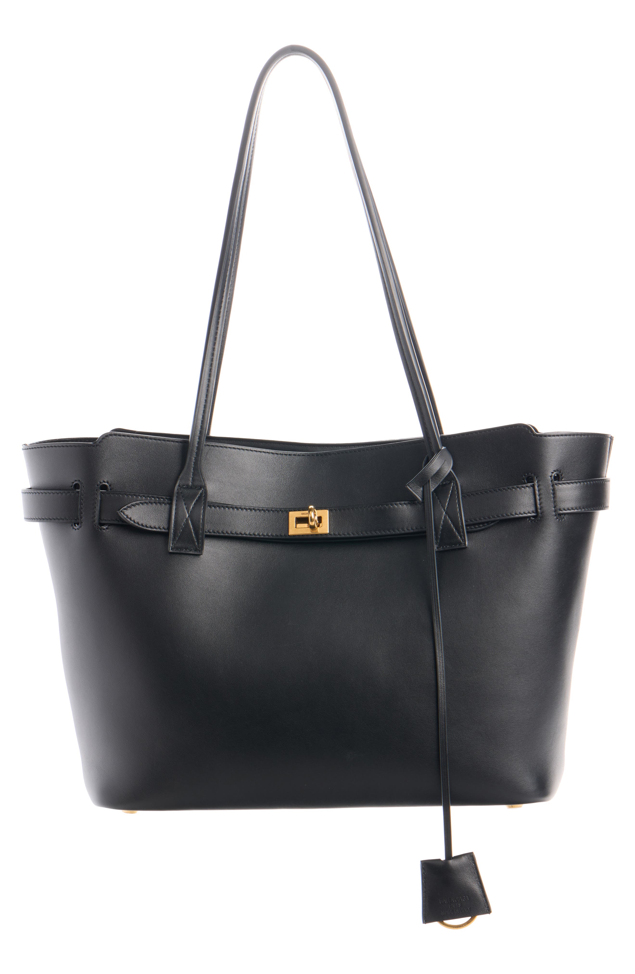 Balenciaga Medium Bel Air Leather Tote, Main, color, 1000 Black