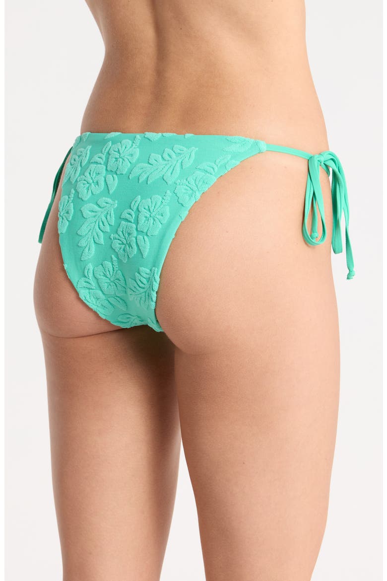 Mia Textured Side Tie Swim Briefs, Alternate, color, AQUA GREEN