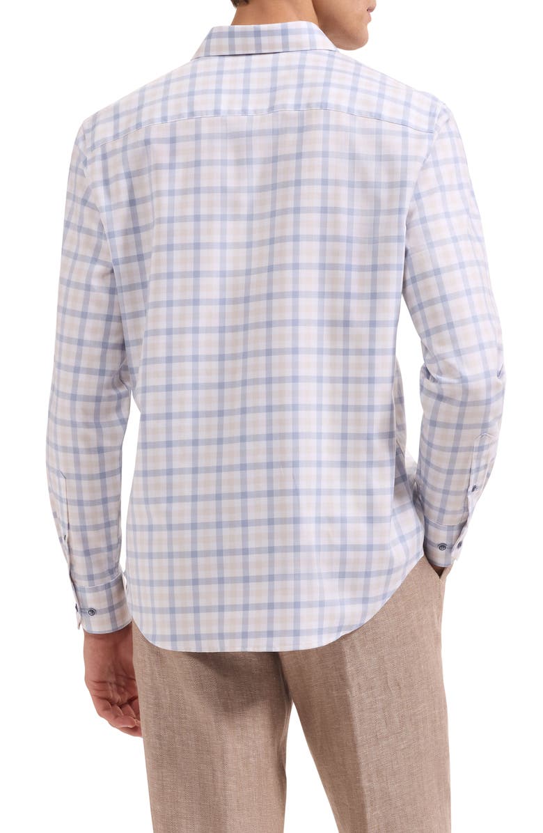 Bugatchi Axel Shaped Fit Plaid Button-Up Shirt, Alternate, color, Air Blue