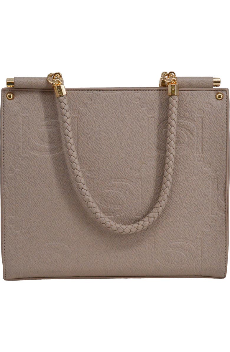 bebe Zenia Braided Handle Tote Bag, Alternate, color, Light Taupe