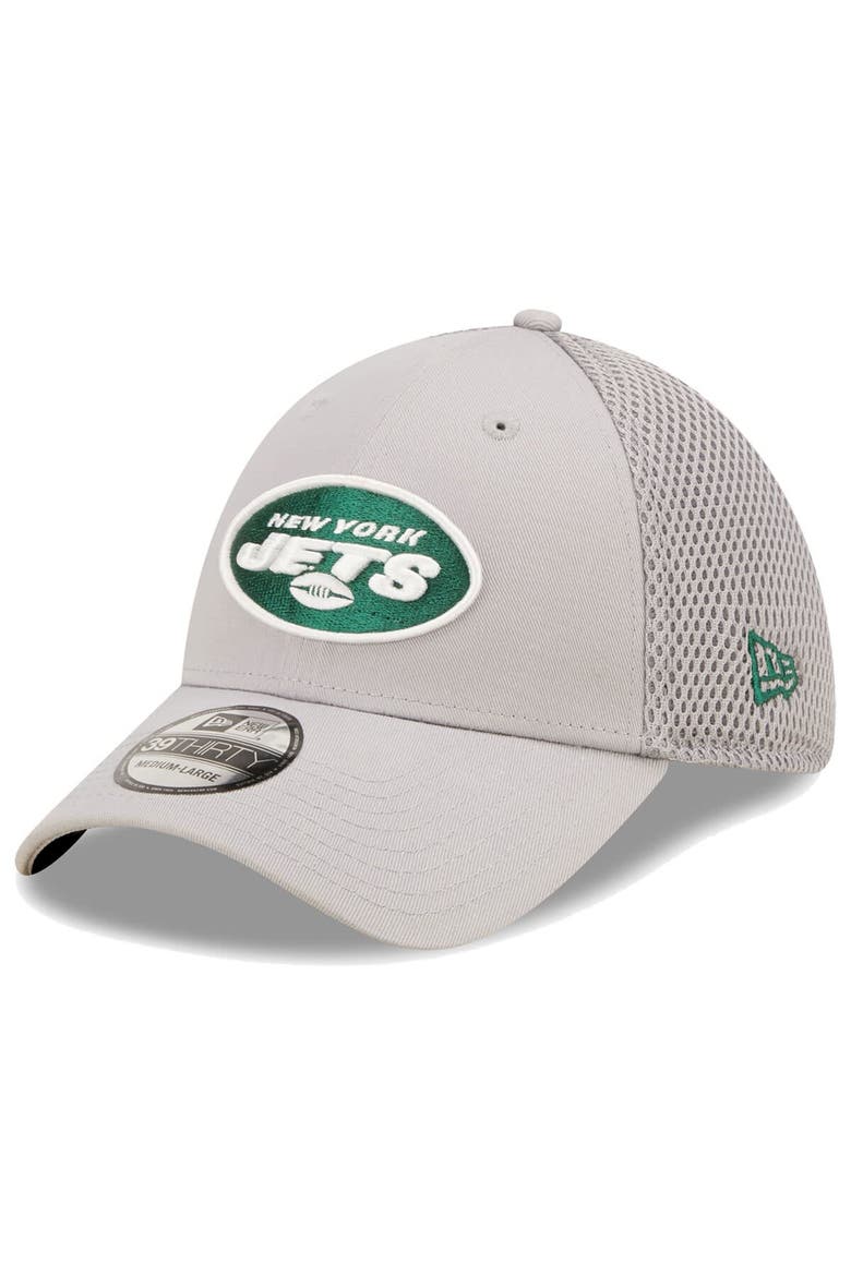 Men's New Era Gray New York Jets Team Neo 39THIRTY Flex Hat, Main, color, Gray