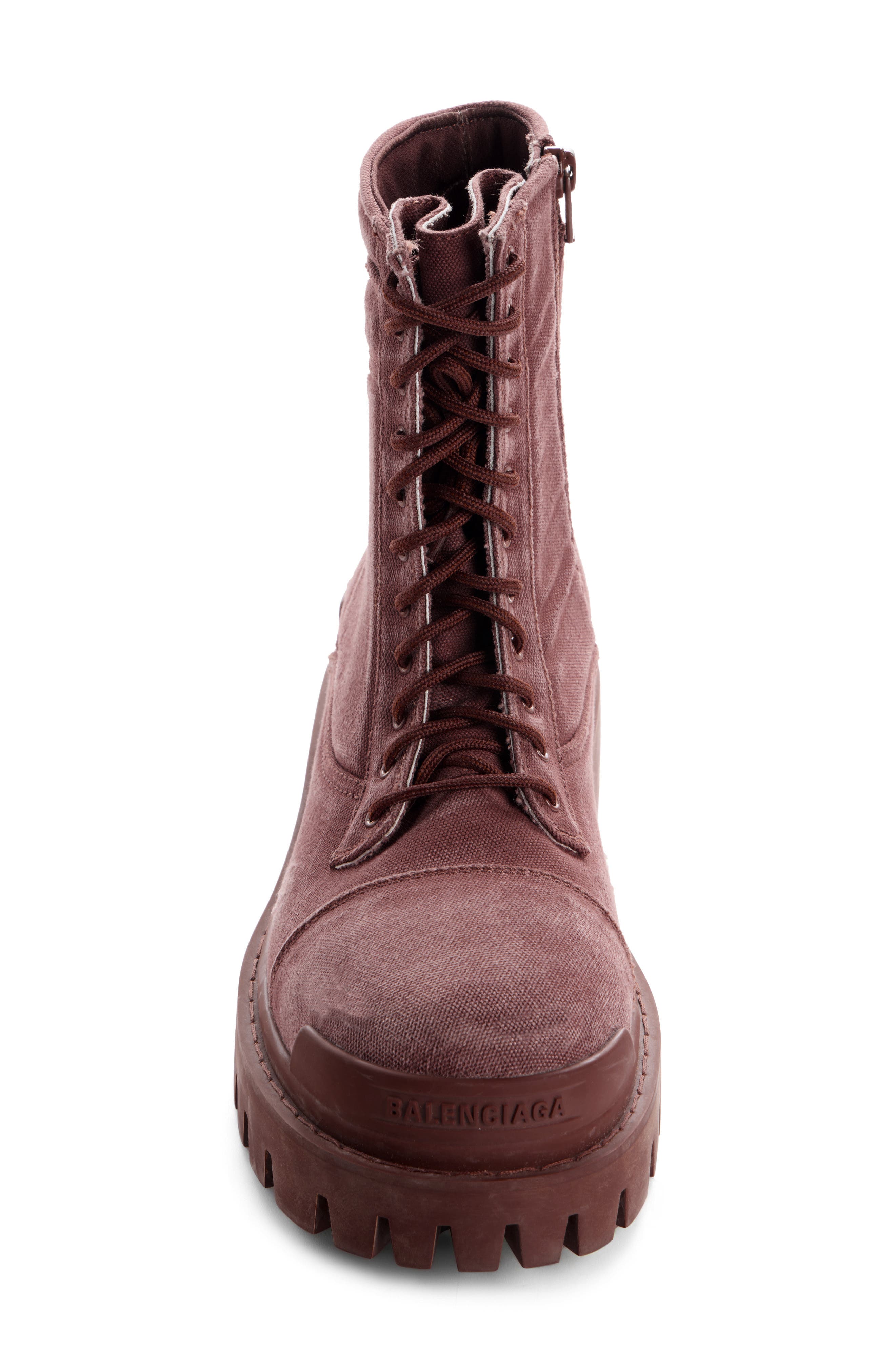 Balenciaga Combat Strike Boot, Alternate, color, Dark Brown