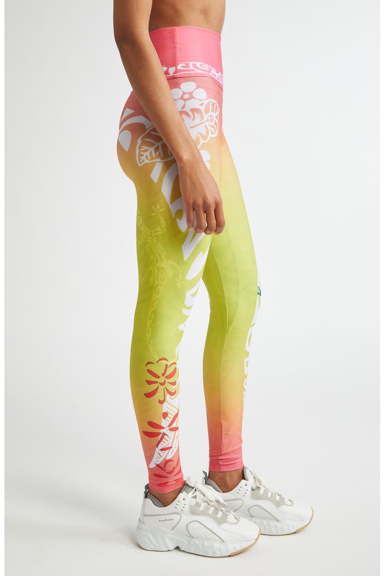 Print Mesh Leggings, Alternate, color, NEON SUNSET