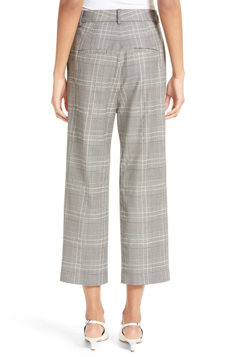 Tibi Plaid High Rise Crop Pants, Alternate, color, 