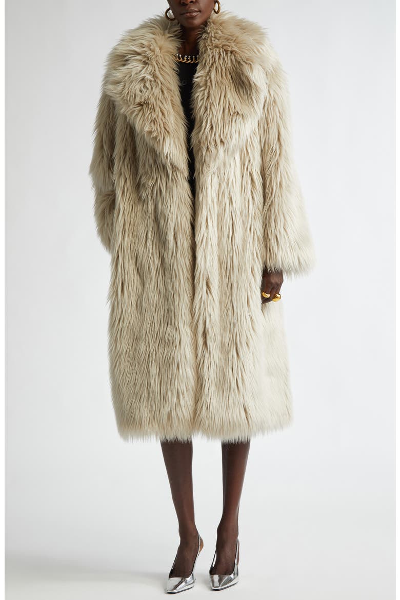 Faux Fur Coat, Main, color, MASTIC