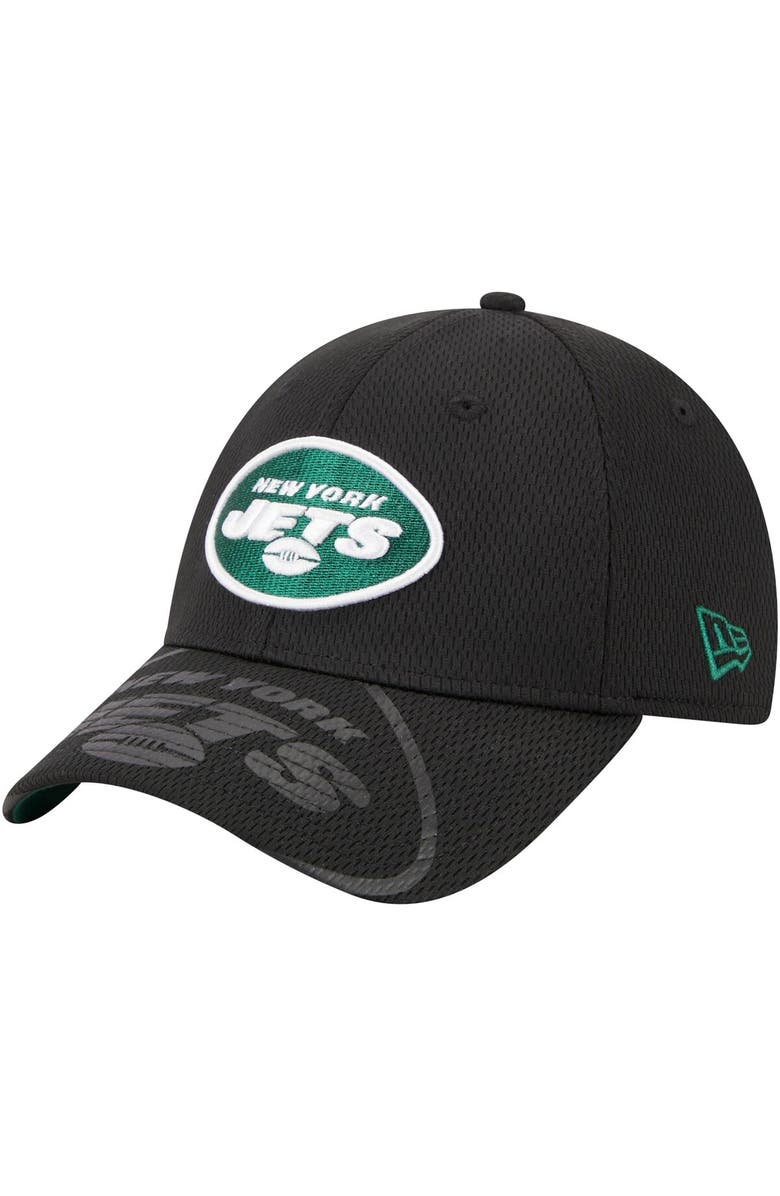New Era Men's New Era Black New York Jets Top Visor 9FORTY Adjustable Hat, Main, color, Black
