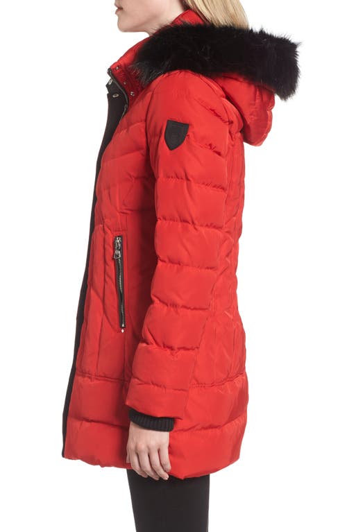 VINCE CAMUTO VINCE CAMUTO DOWN PARKA WITH DETACHABLE HOOD & FAUX FUR TRIM 