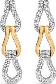 Haus of Brilliance Gold Vermeil 1/10 Cttw Diamond Bold Knot Link Earring