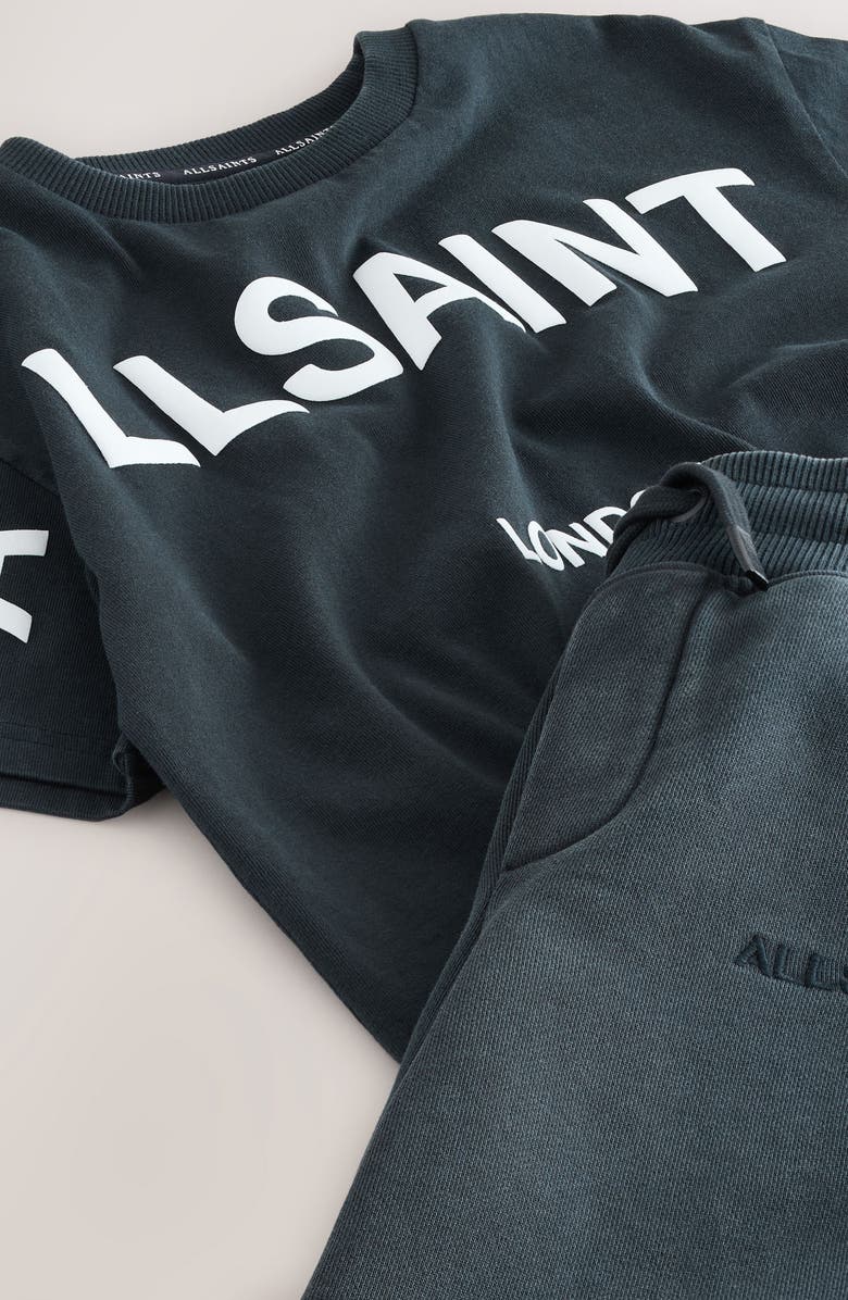 smALLSAINTS by ALLSAINTS Kids' Biggie Oversized Cotton Graphic T-Shirt & Shorts Set, Alternate, color, Black