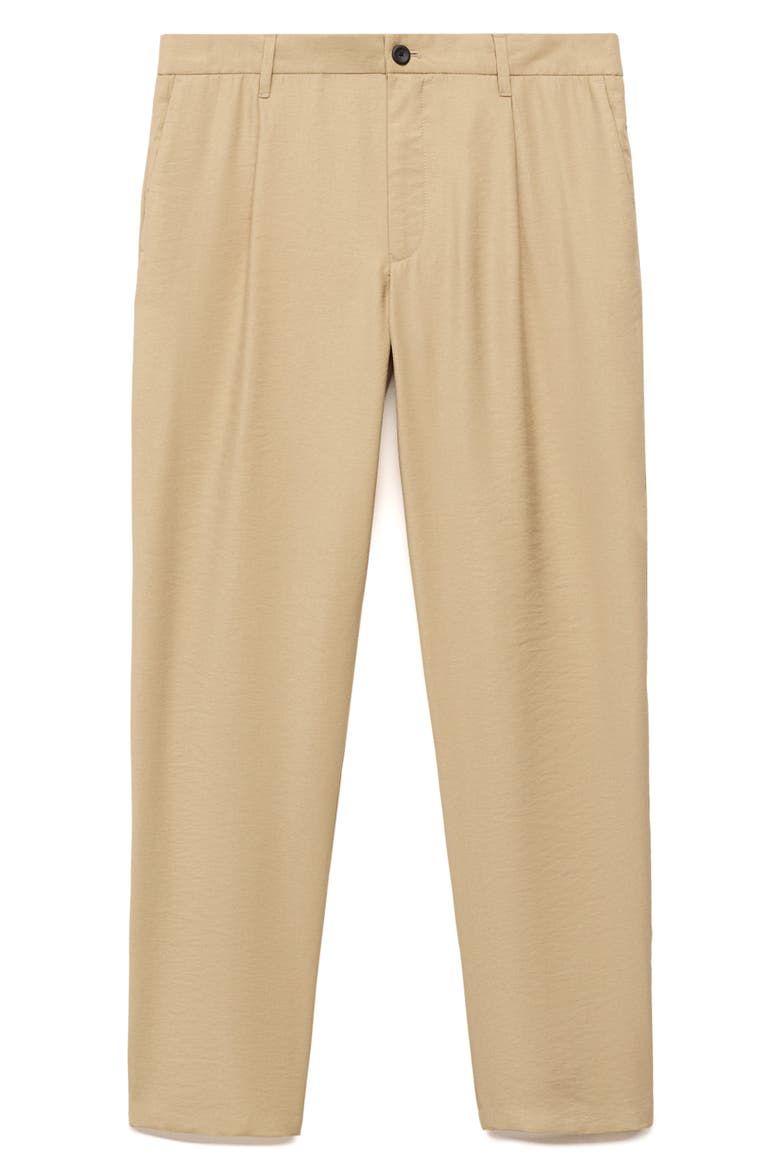 Pleated Straight Fit Pants, Alternate, color, BEIGE