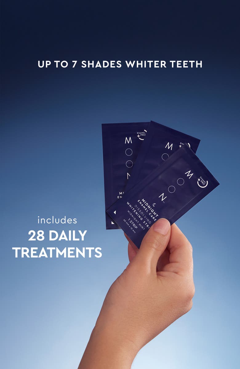 MOON Midnight Enamel Care Dissolving Whitening Strips, Alternate, color, 