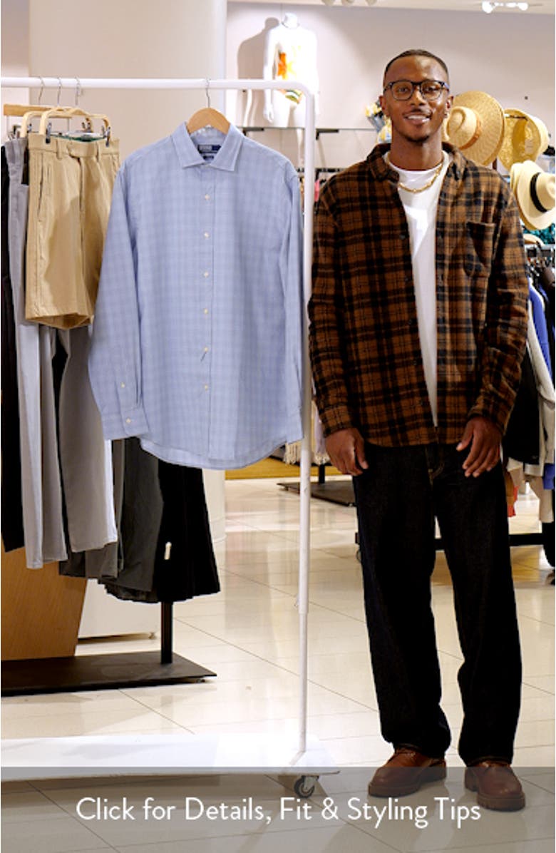 Classic Fit Glen Plaid Cotton Button-Up Shirt, sales video thumbnail