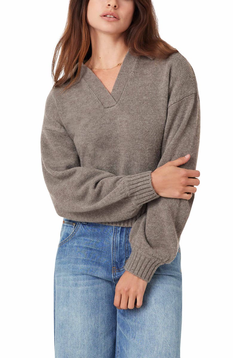 Habitual Spread Collar Sweater, Alternate, color, Mushroom Heather