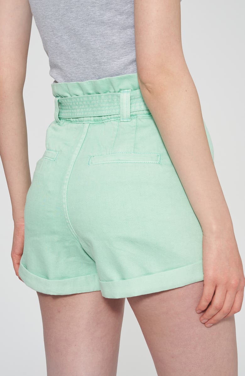 Bayeas Belted High Waist Denim Shorts, Alternate, color, Aqua