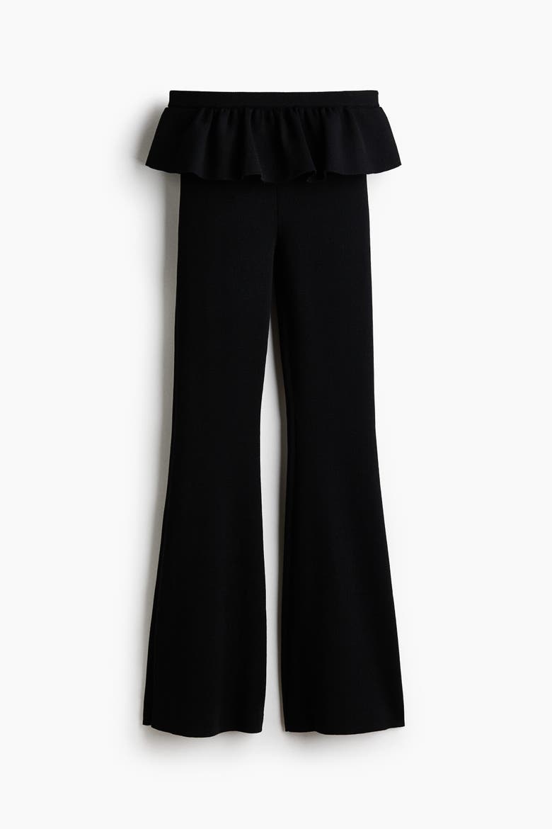 Frill-trimmed Trousers, Alternate, color, Black