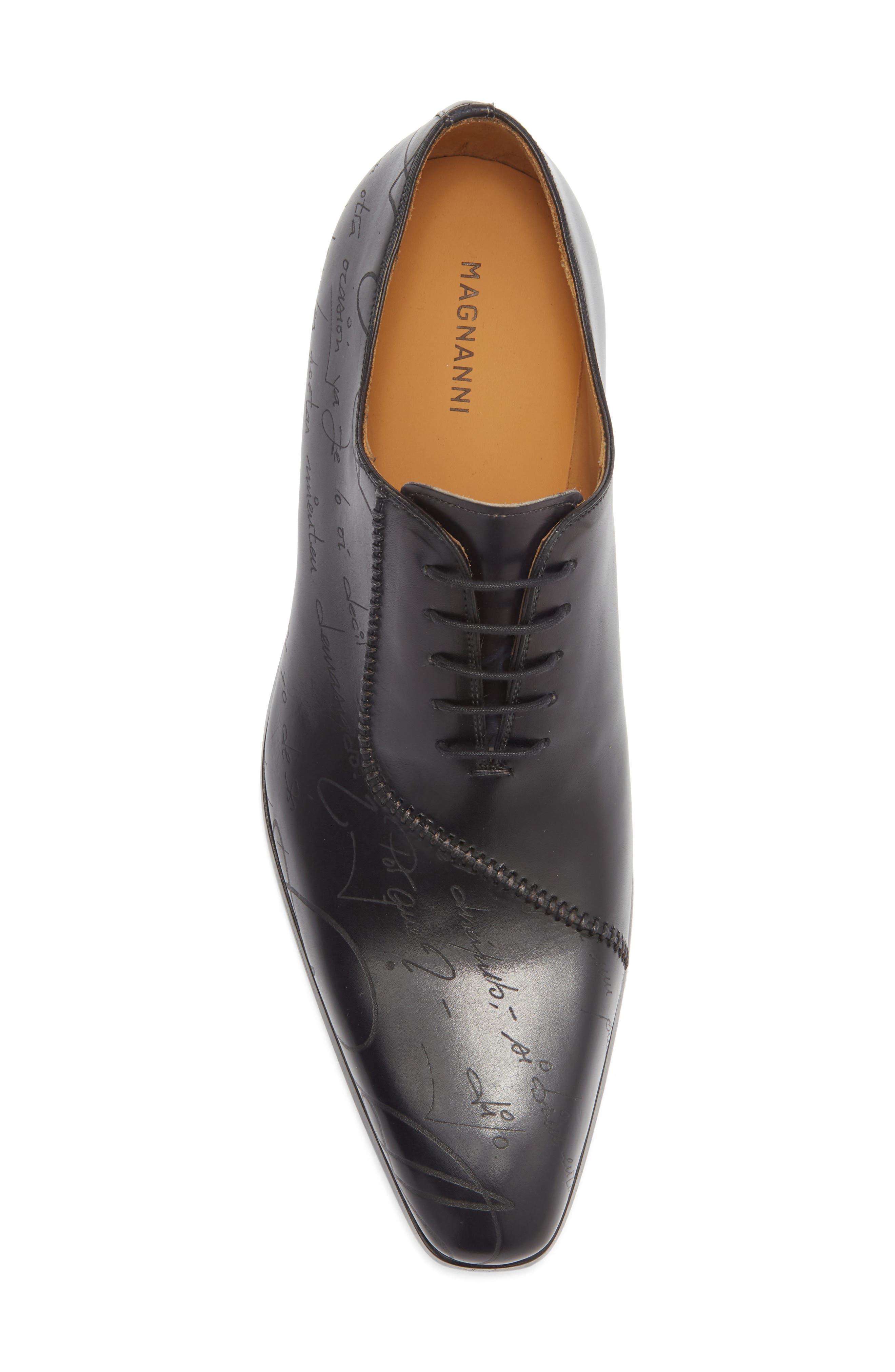 Magnanni Script Paneled Oxford, Alternate, color, Black