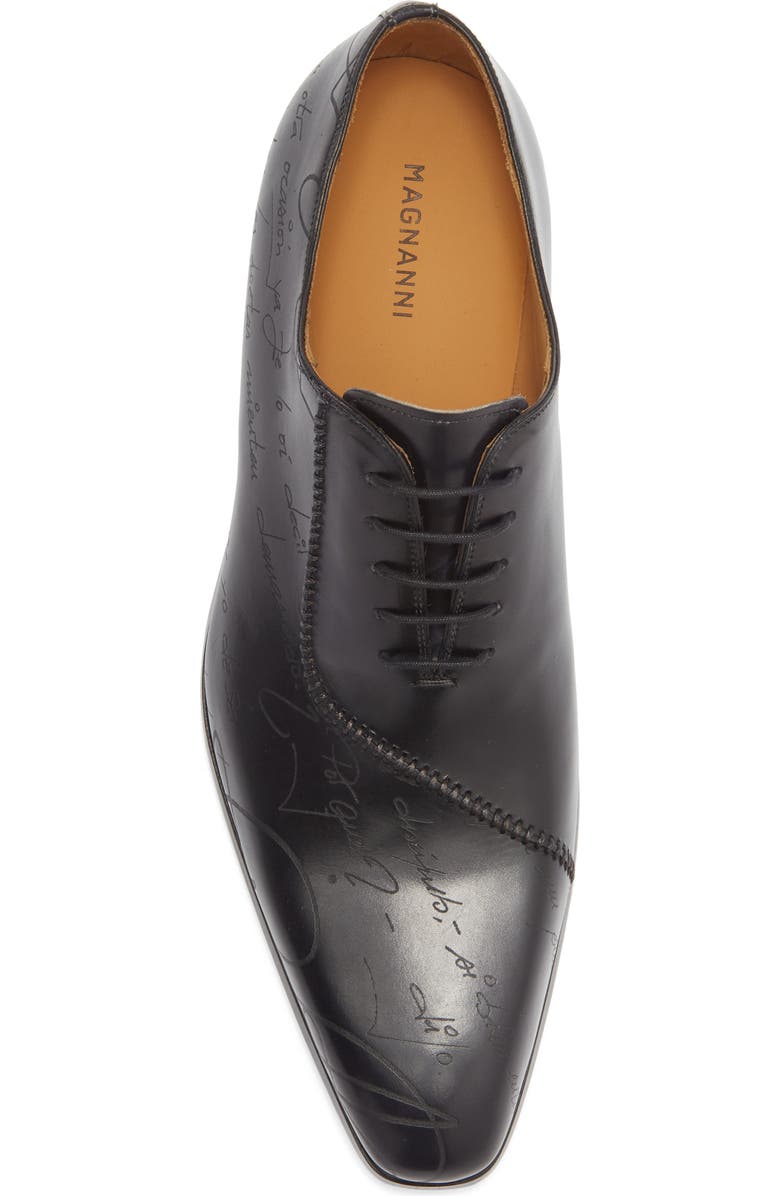 Magnanni Script Paneled Oxford, Alternate, color, Black